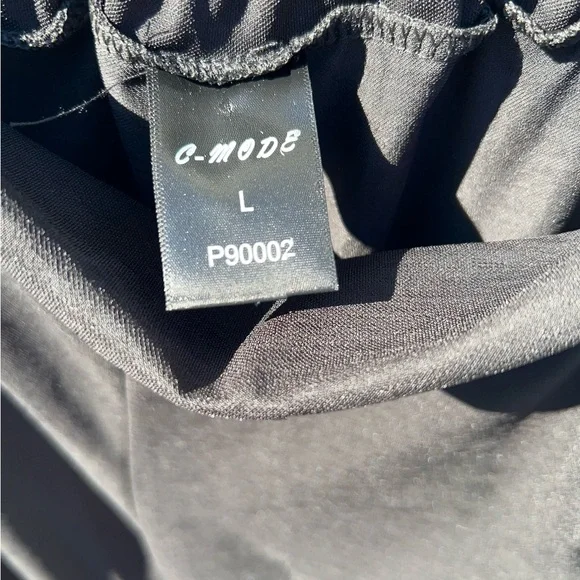 C-Mode Straight Pull On Black Pants Stretch High-Rise Soft Lounge size L - Picture 4 of 7